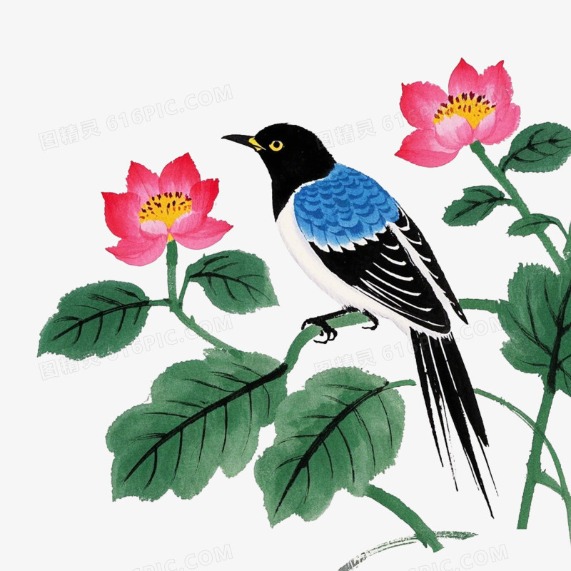 麻雀在梅花树枝上的免抠元素