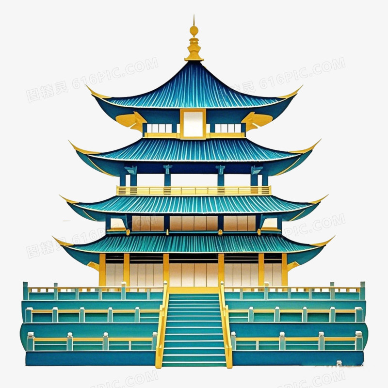 亭台楼阁古建筑免抠元素