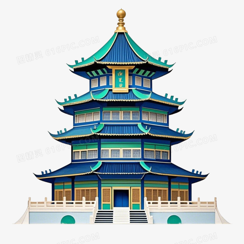 亭台楼阁古建筑免抠元素