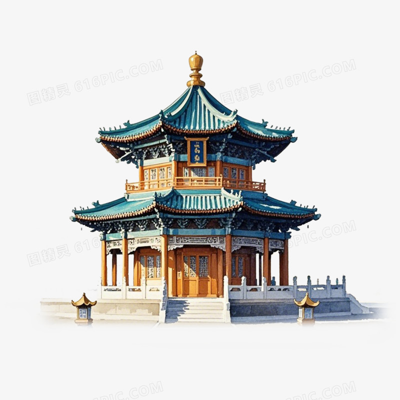 亭台楼阁古建筑免抠元素