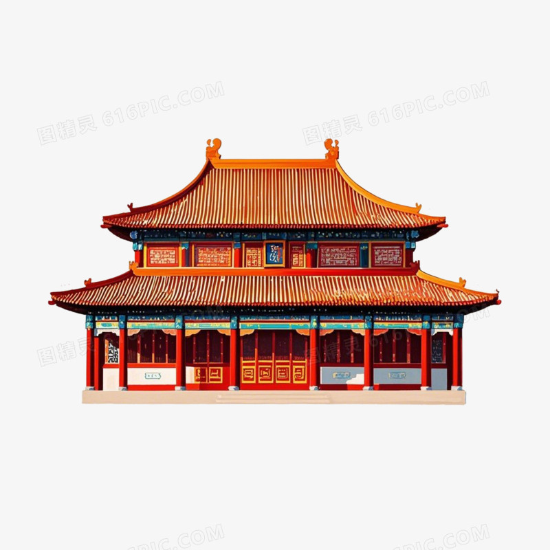 中国风中式建筑亭台楼阁免抠元素