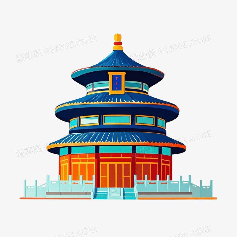 中国风中式建筑亭台楼阁免抠元素