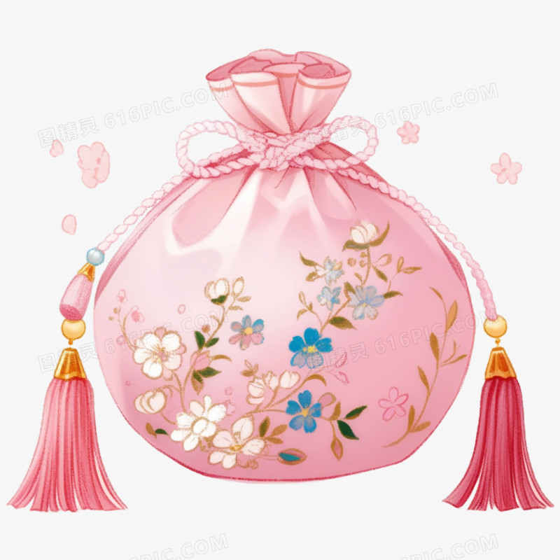 手绘插画香包免抠元素