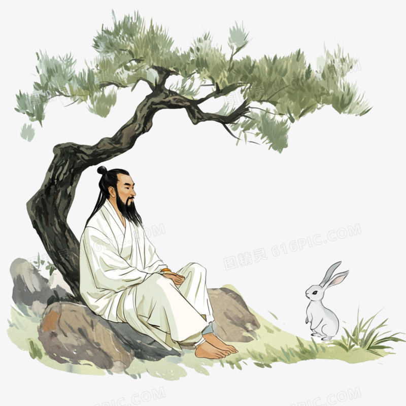 绘本故事守株待兔免抠元素