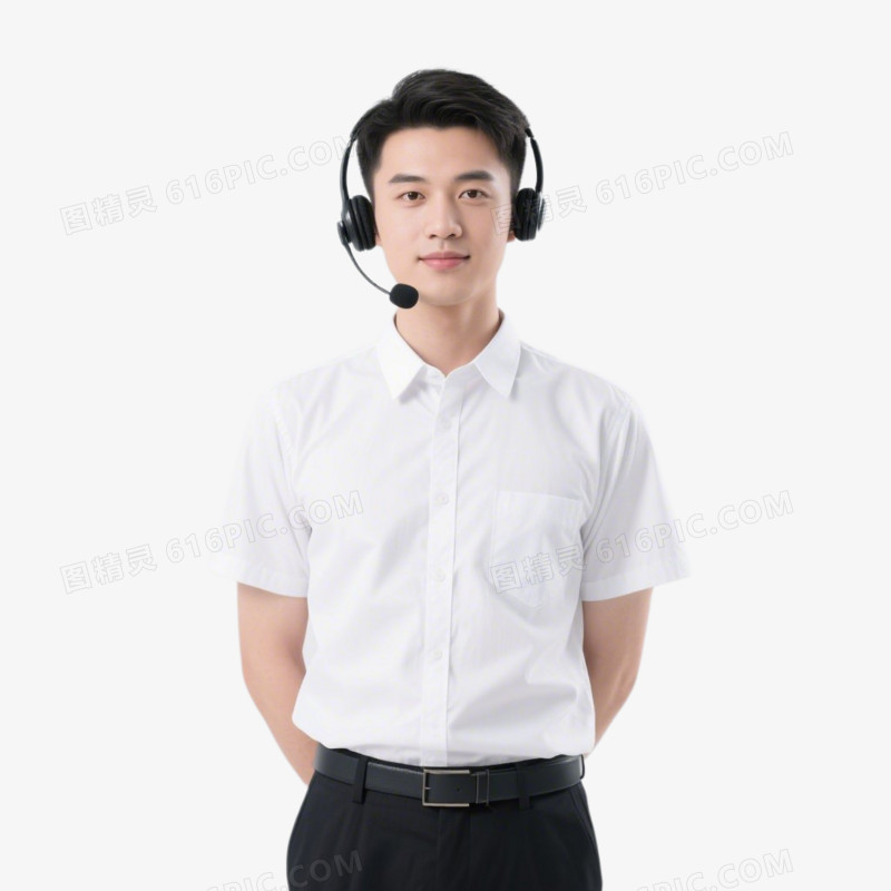 AI真人版客服形象免抠元素