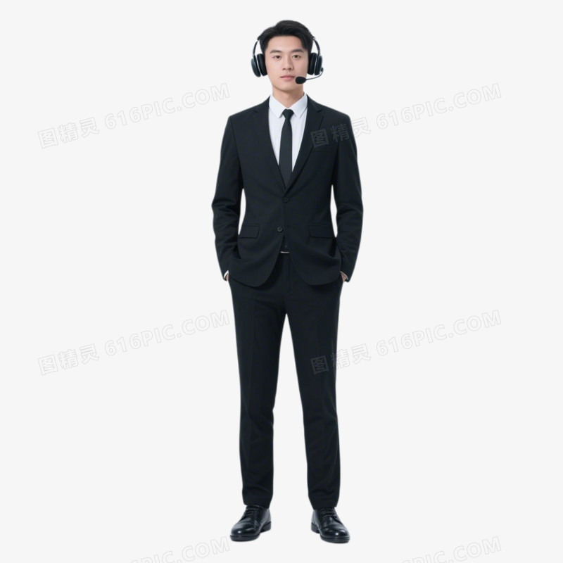 AI真人版客服形象免抠元素