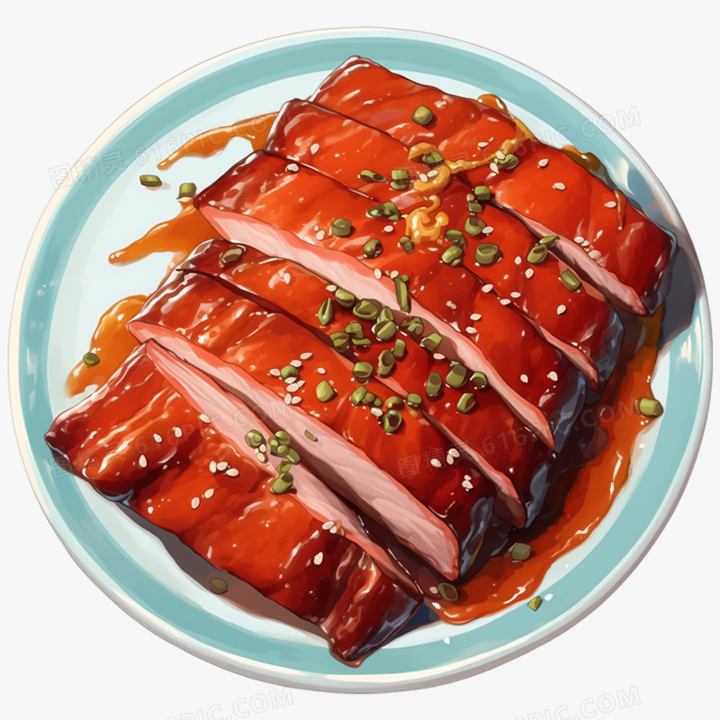 美食八大菜系浙菜卤鸭免抠元素
