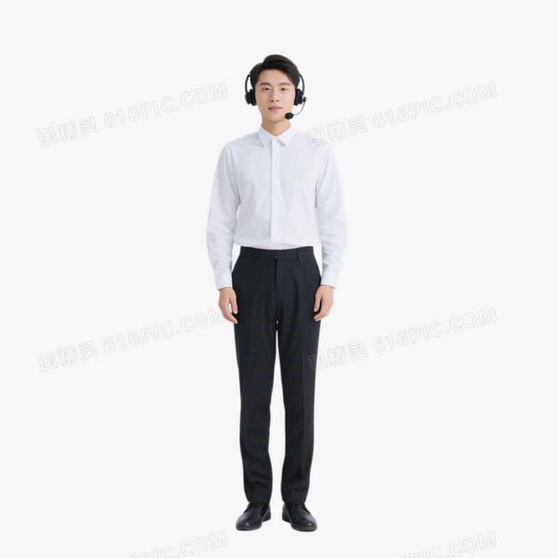 AI真人版客服形象免抠元素