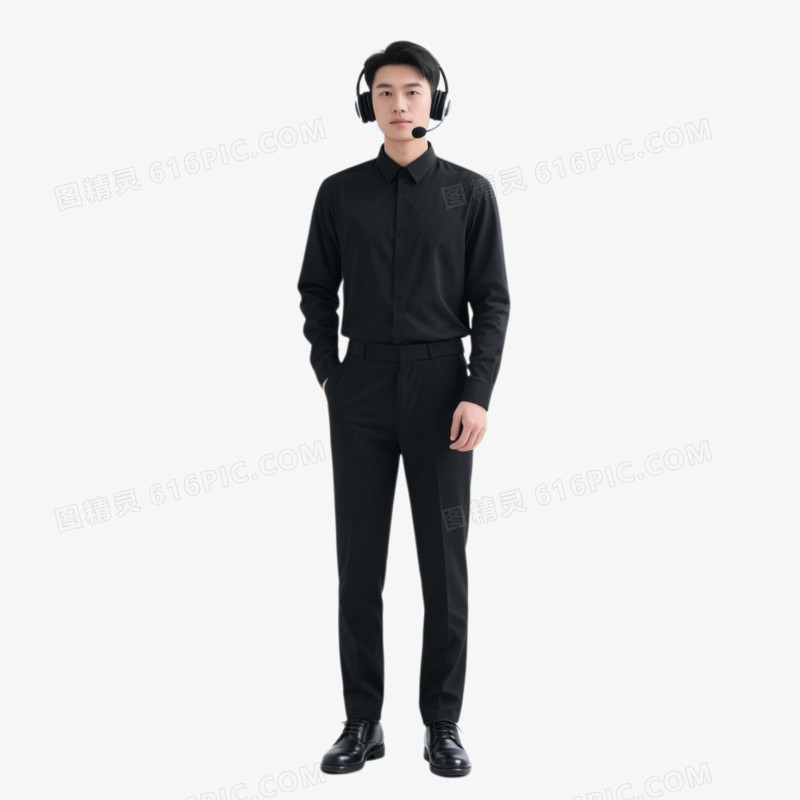 AI真人版客服形象免抠元素