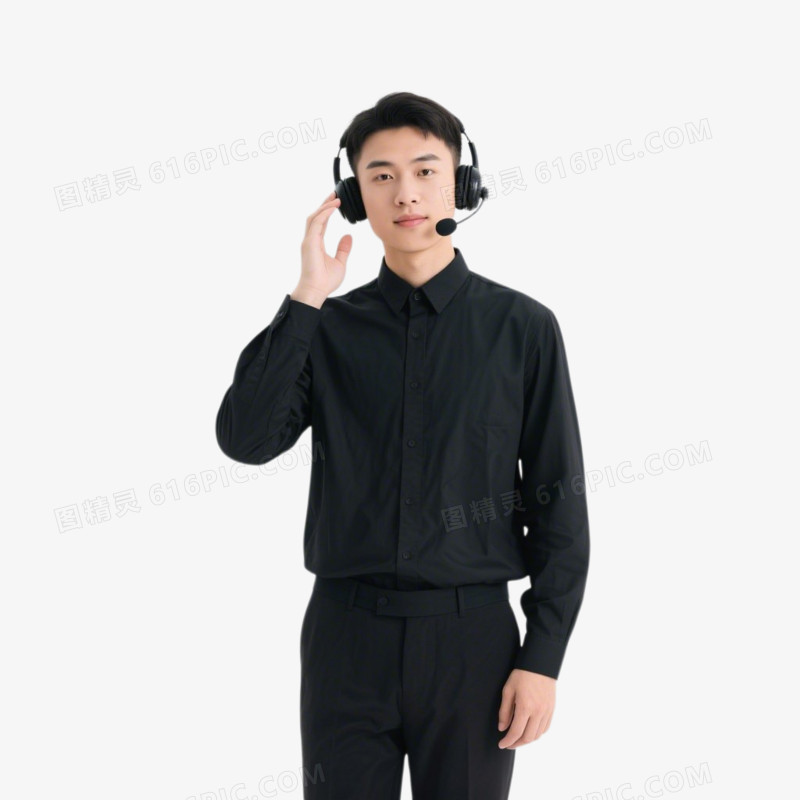 AI真人版客服形象免抠元素