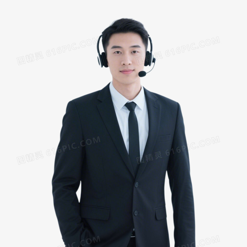 AI真人版客服形象免抠元素