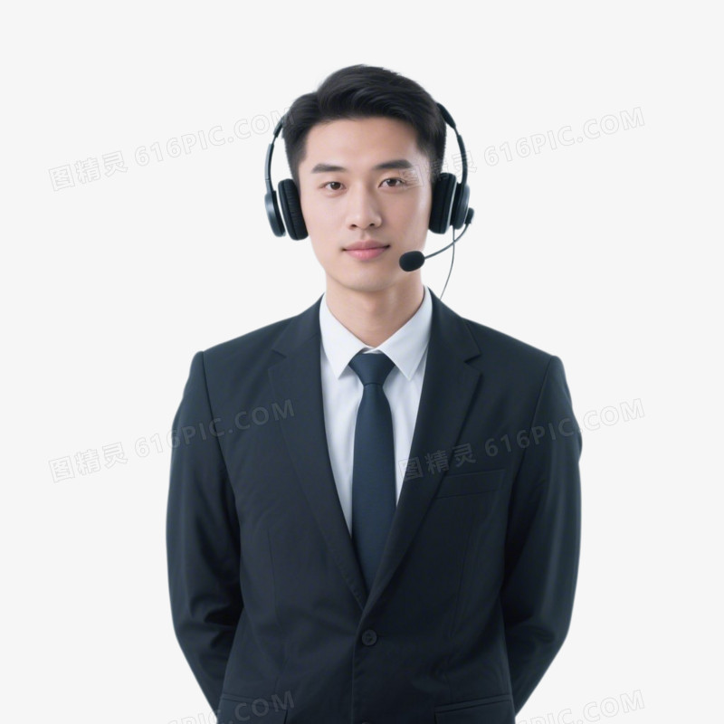 AI真人版客服形象免抠元素