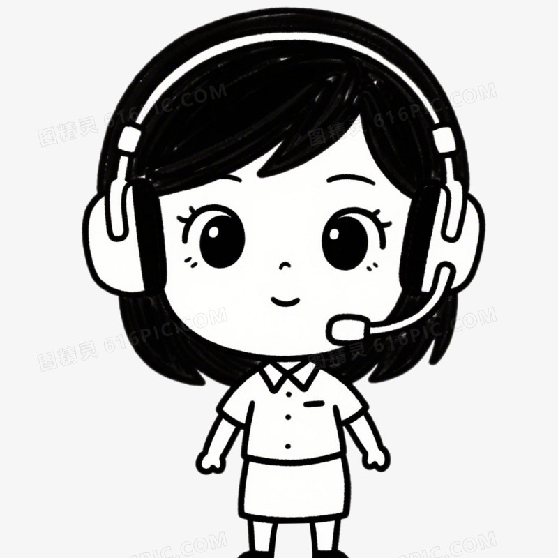 卡通插画风格客服形象免抠元素