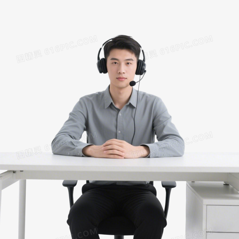 AI真人版客服形象免抠元素
