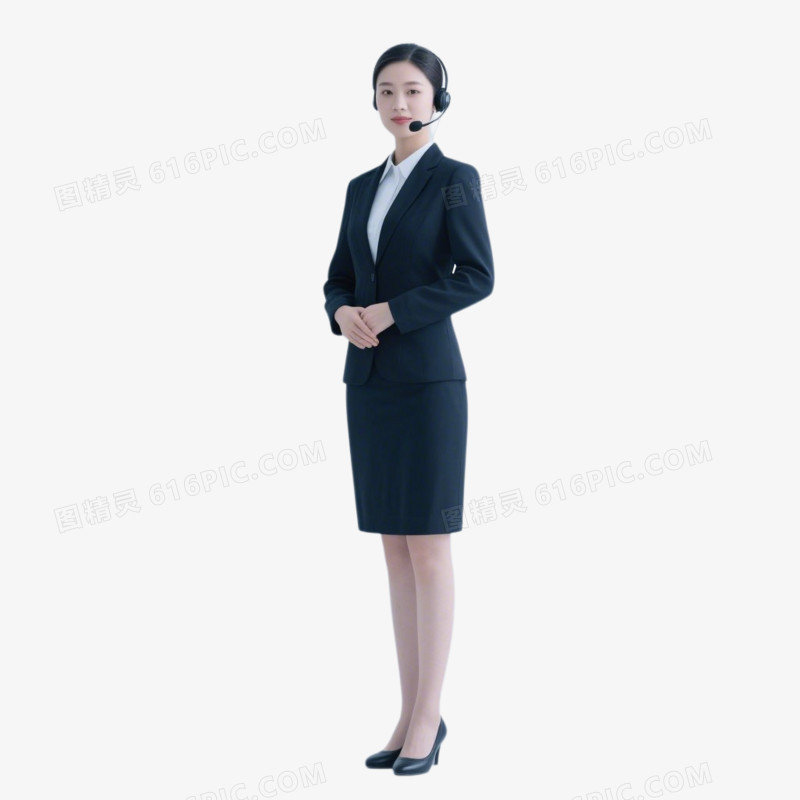 AI真人版客服形象免抠元素
