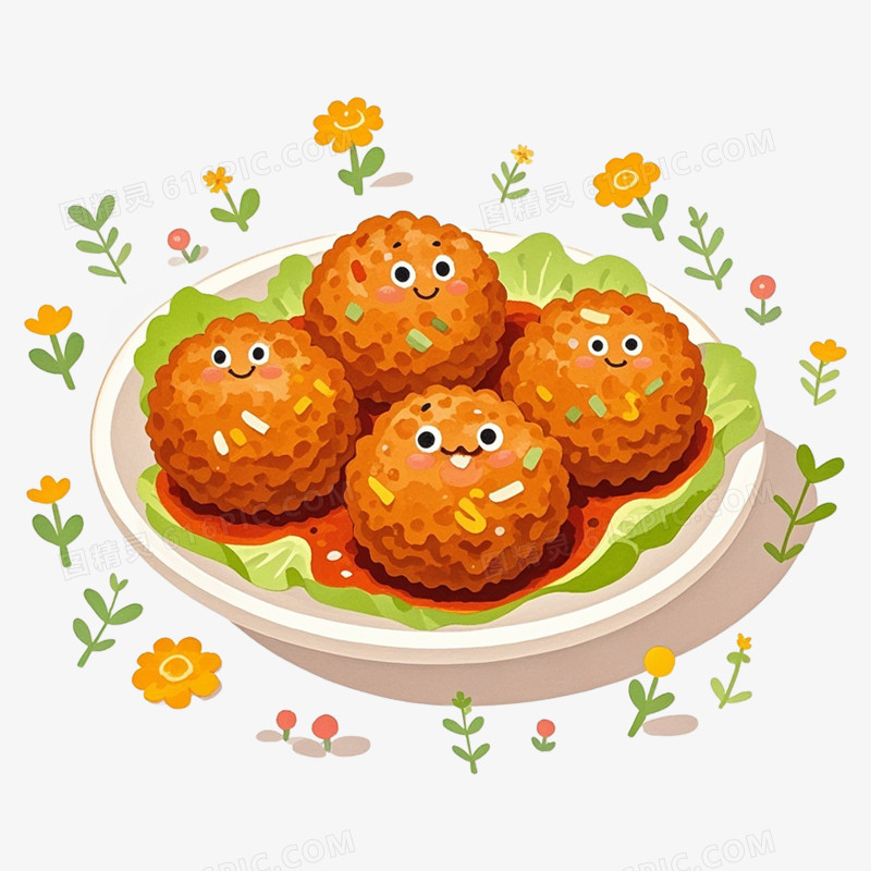 一组卡通手绘湖南菜系特色美食免抠元素