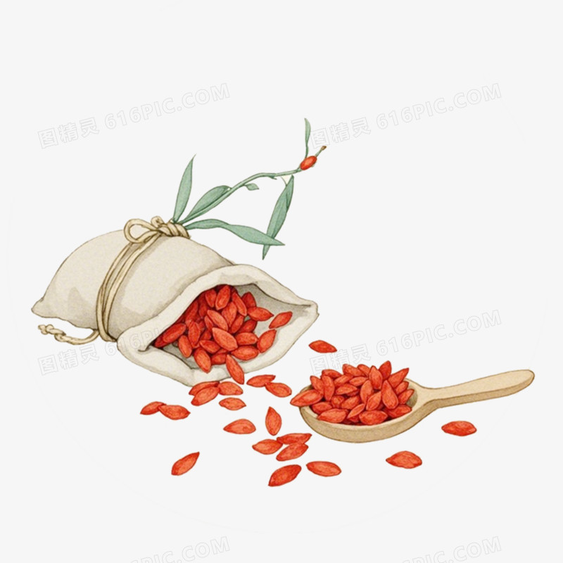 手绘插画中草药免抠元素