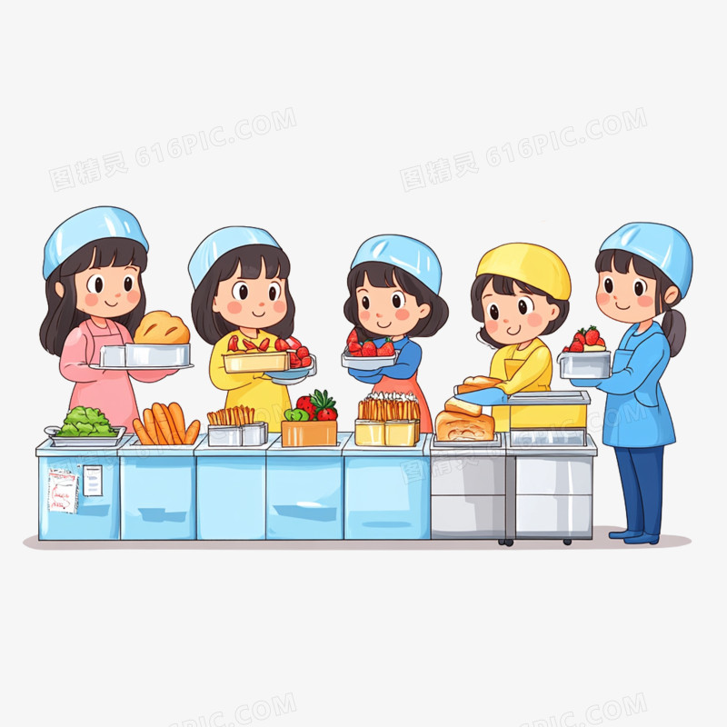 插画风食品安全生产免抠元素