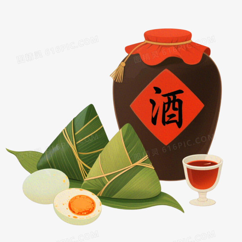 中国风插画划端午节免抠元素