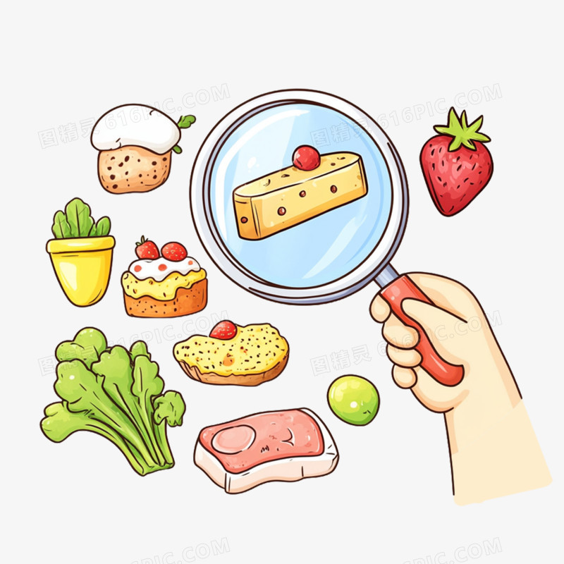 插画风食品安全免抠元素
