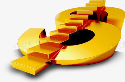 金色创意人民币阶梯图案元素
