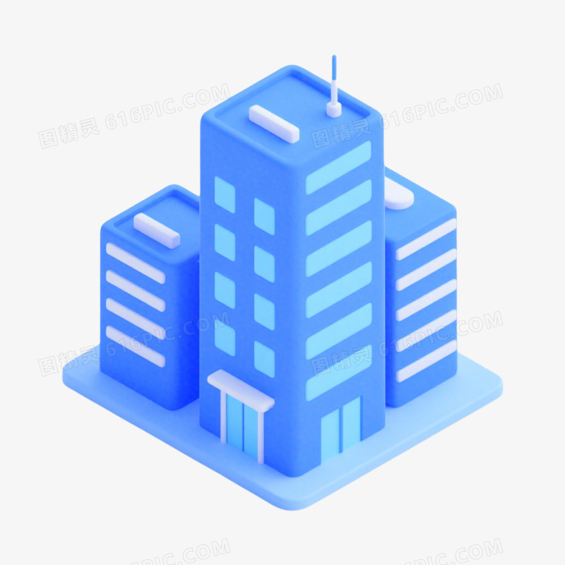 3D风格立体小建筑免抠元素