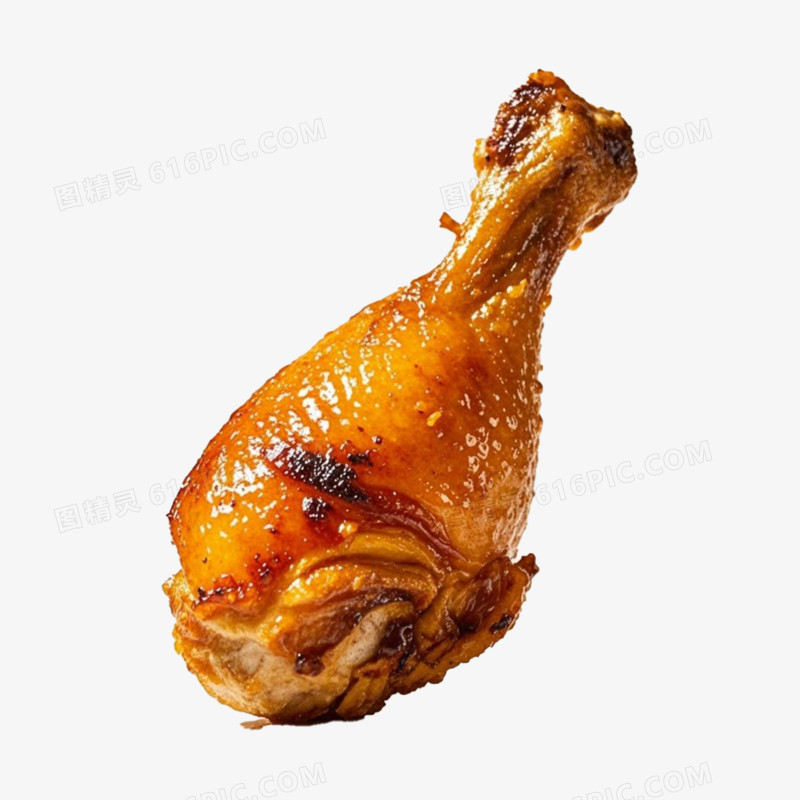烤鸡腿夏日美食产品实物免抠元素