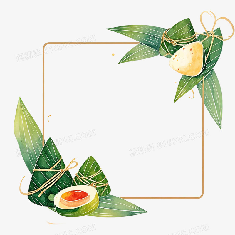 卡通手绘端午节边框免抠元素