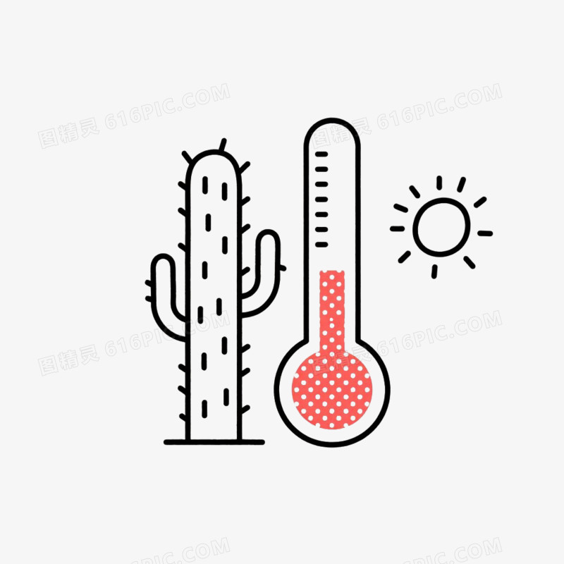 卡通插画风夏天夏季盛夏酷热炎热高温中暑解暑免抠元素