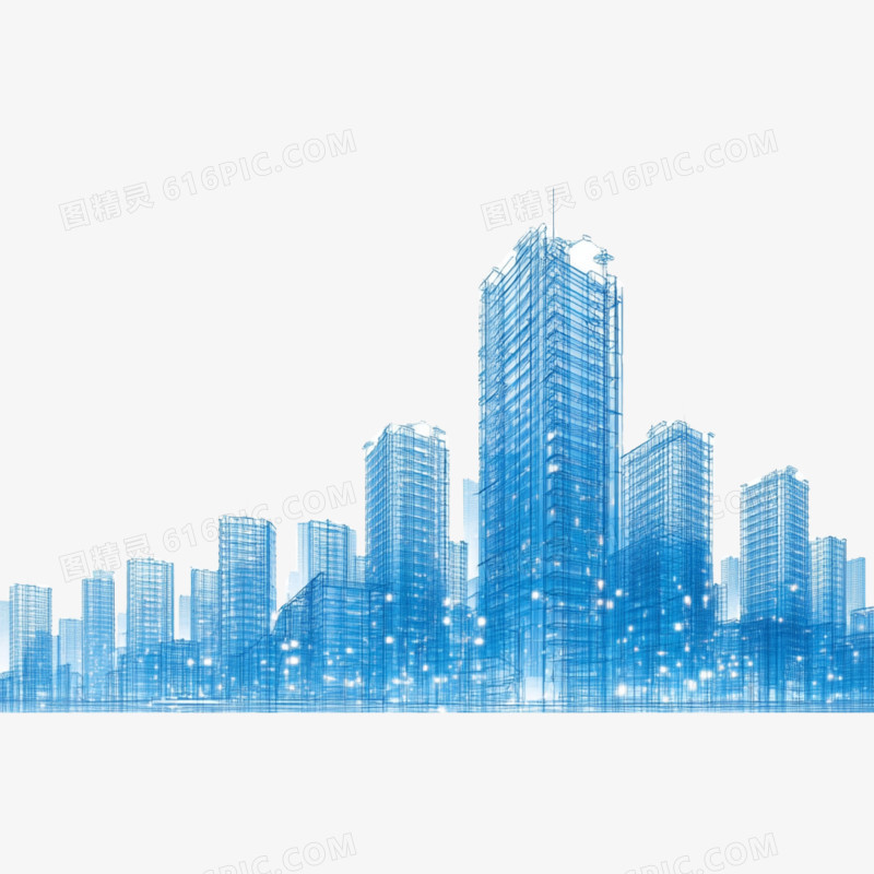 卡通透明建筑免抠元素