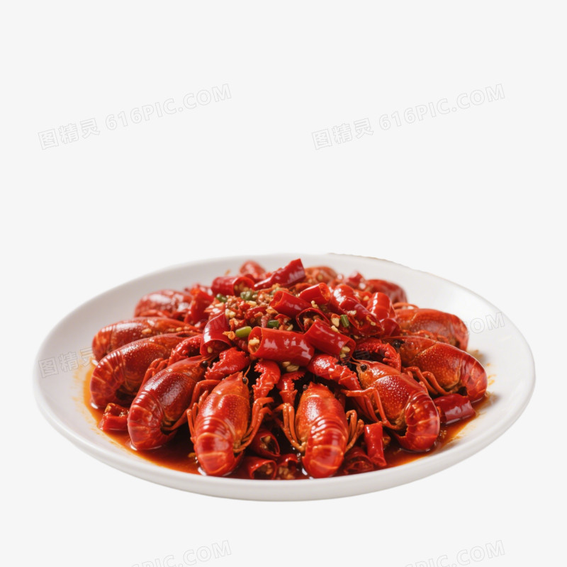 摄影一盘麻辣小龙虾免抠元素