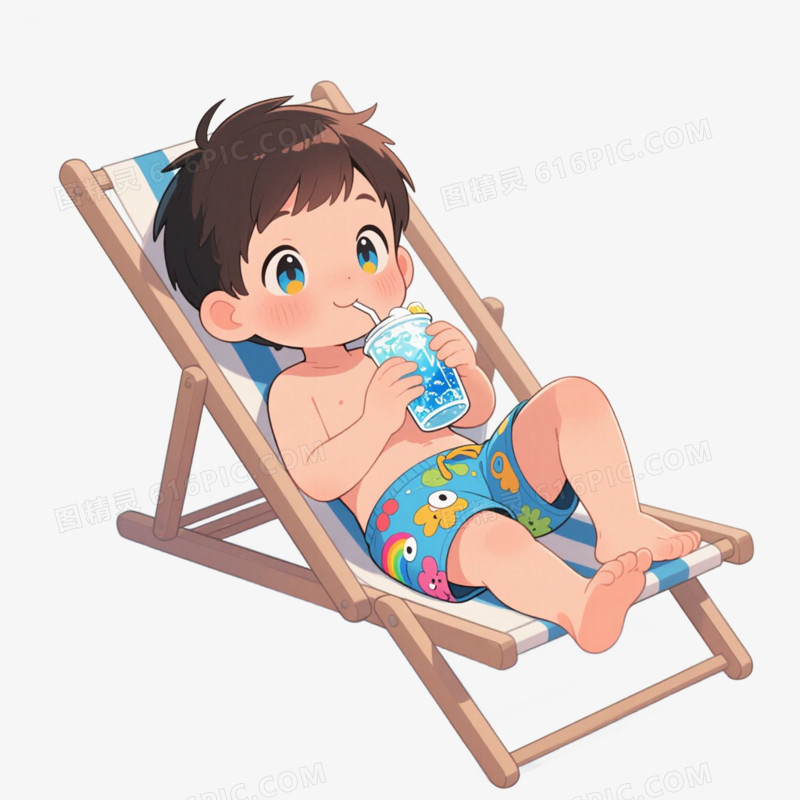卡通插画风夏天夏季盛夏酷热炎热高温中暑解暑免抠元素