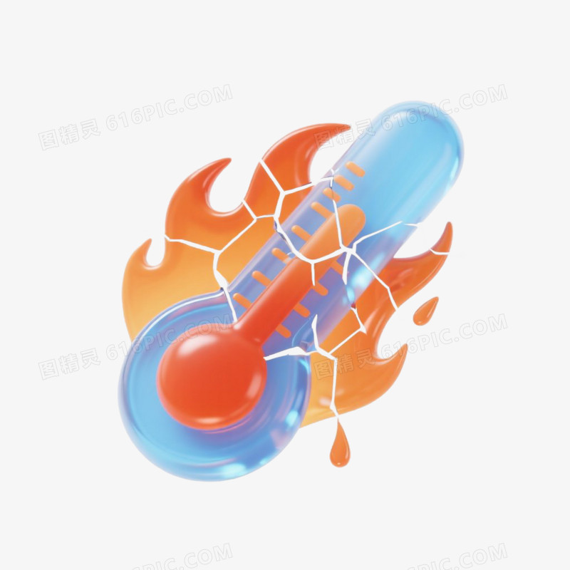 卡通插画风夏天夏季盛夏酷热炎热高温中暑解暑免抠元素
