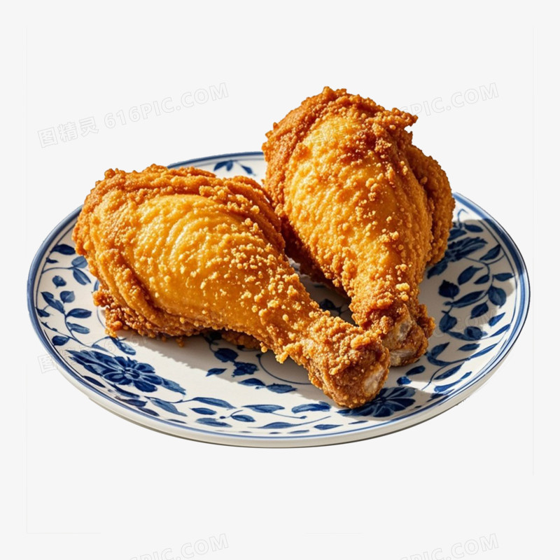 炸鸡腿夏日美食产品实物免抠元素
