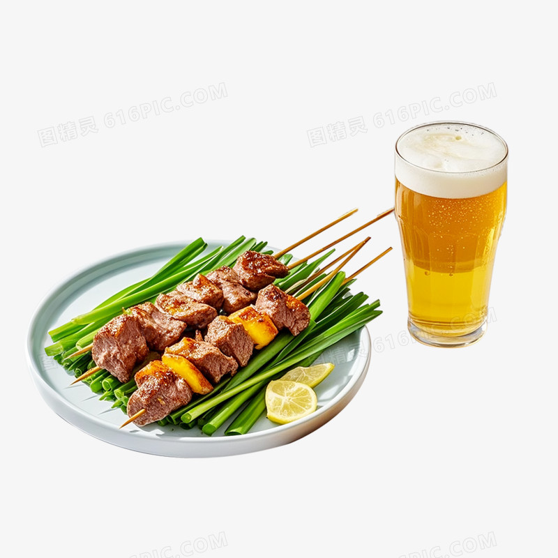 夏日美食烧烤啤酒小龙虾免抠元素