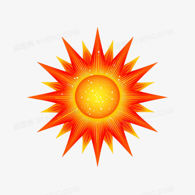 插画风高温酷热太阳图标免抠元素