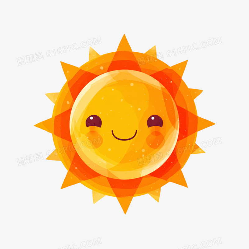 插画风高温酷热太阳图标免抠元素