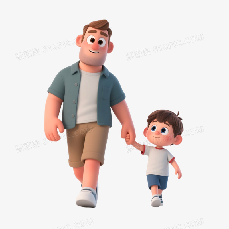 C4D插画风格父亲节免抠元素