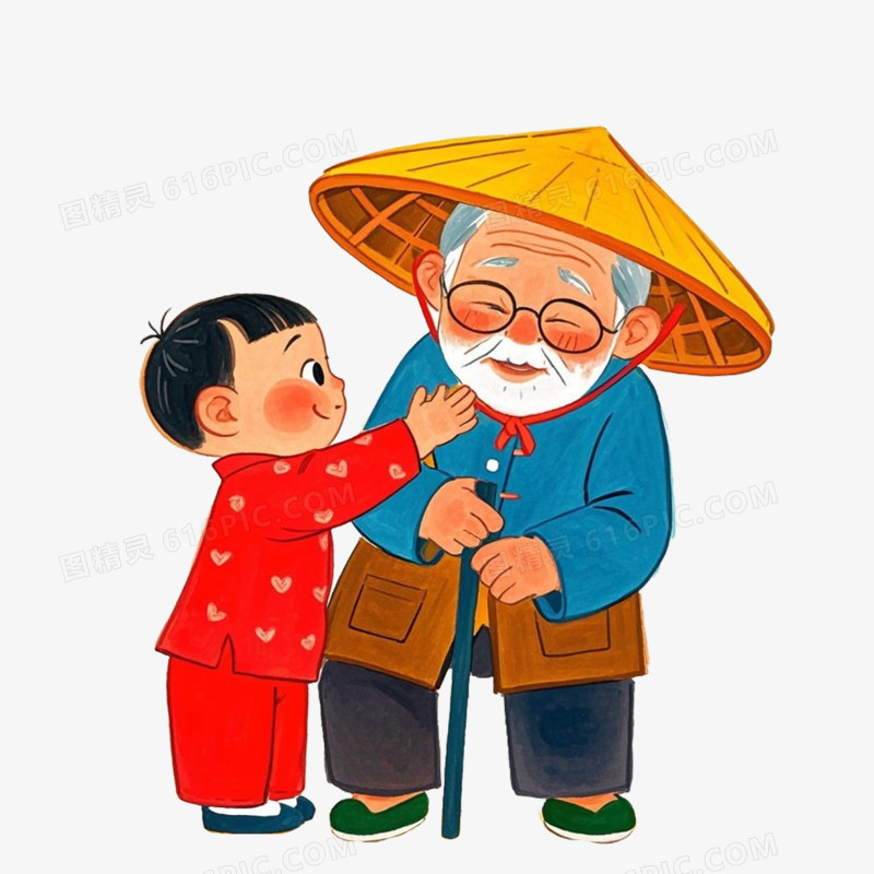 彩色卡通做好人好事的孩子免抠元素
