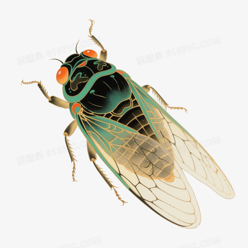 卡通手绘夏季昆虫免抠元素
