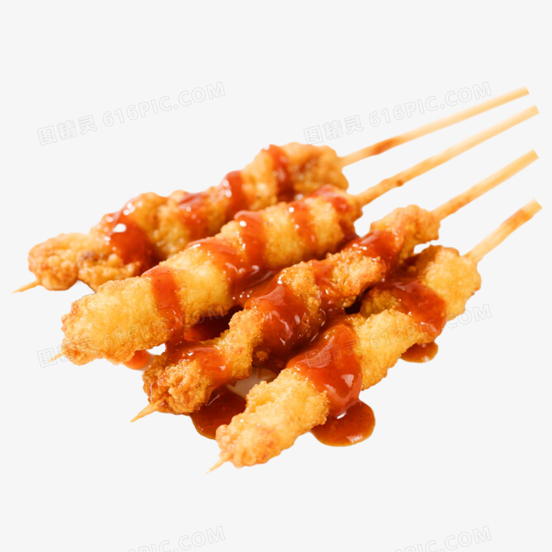 产品实物夏日美食炸串免抠元素