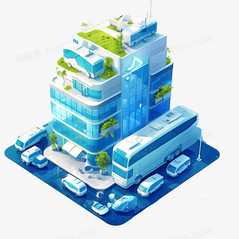 透明建筑免抠元素