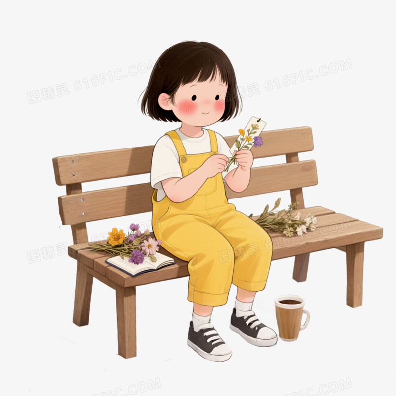 插画风一人做手工免抠元素