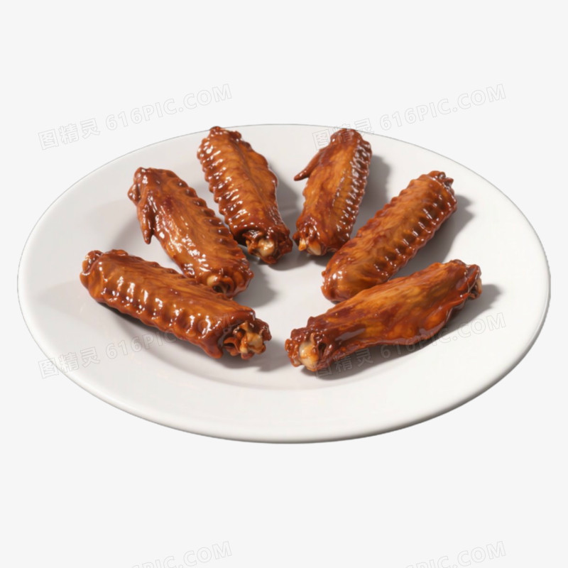 大鸭翅膀鸭货小吃红烧零食免抠元素