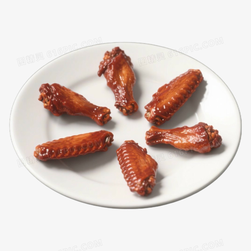鸭翅膀鸭货小吃红烧零食免抠元素