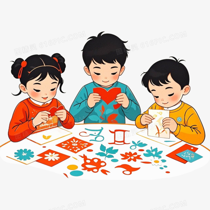 小朋友做手工免抠元素
