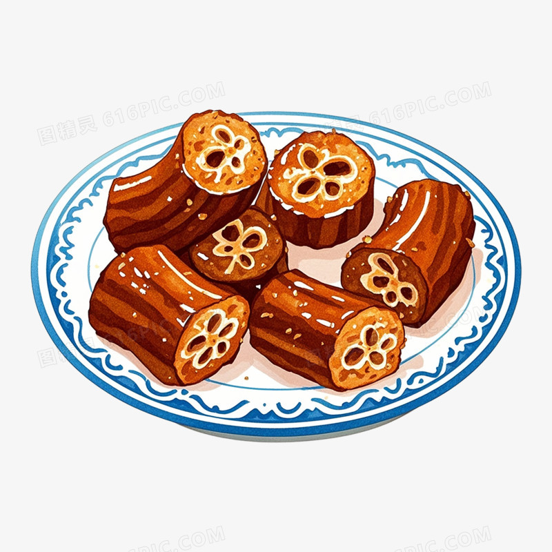 卡通手绘美味鸭脖免抠元素