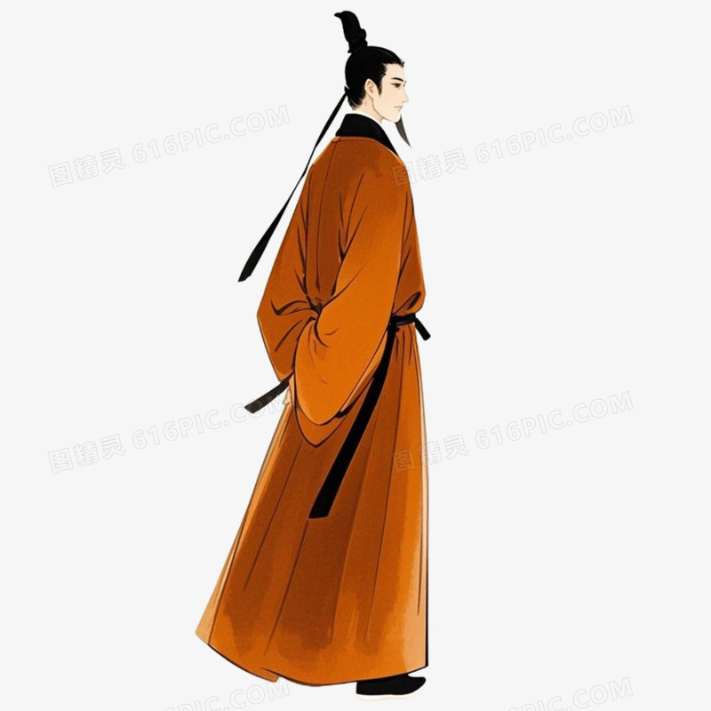 古风人物背影免抠元素