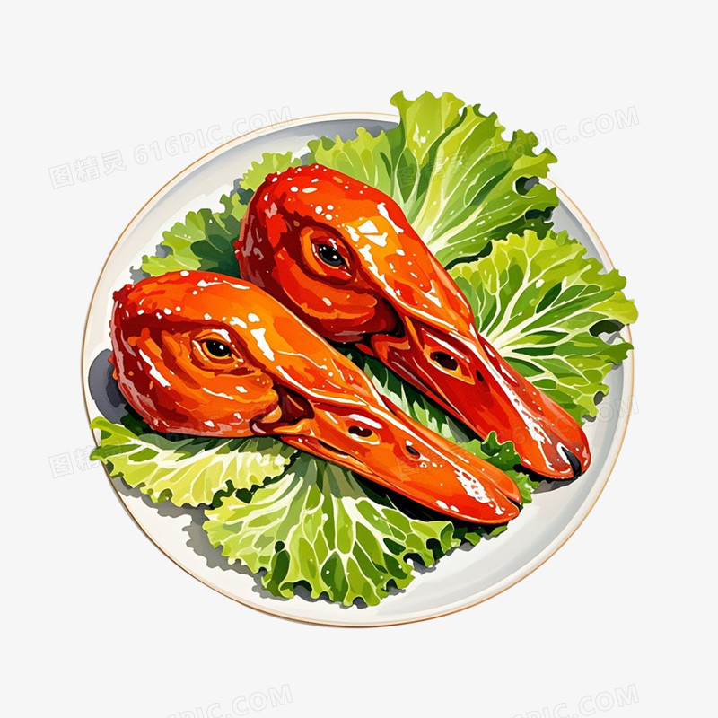 卡通插画风鸭货美食免抠元素