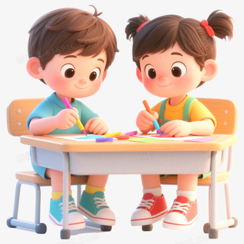 3D立体手工课免抠元素